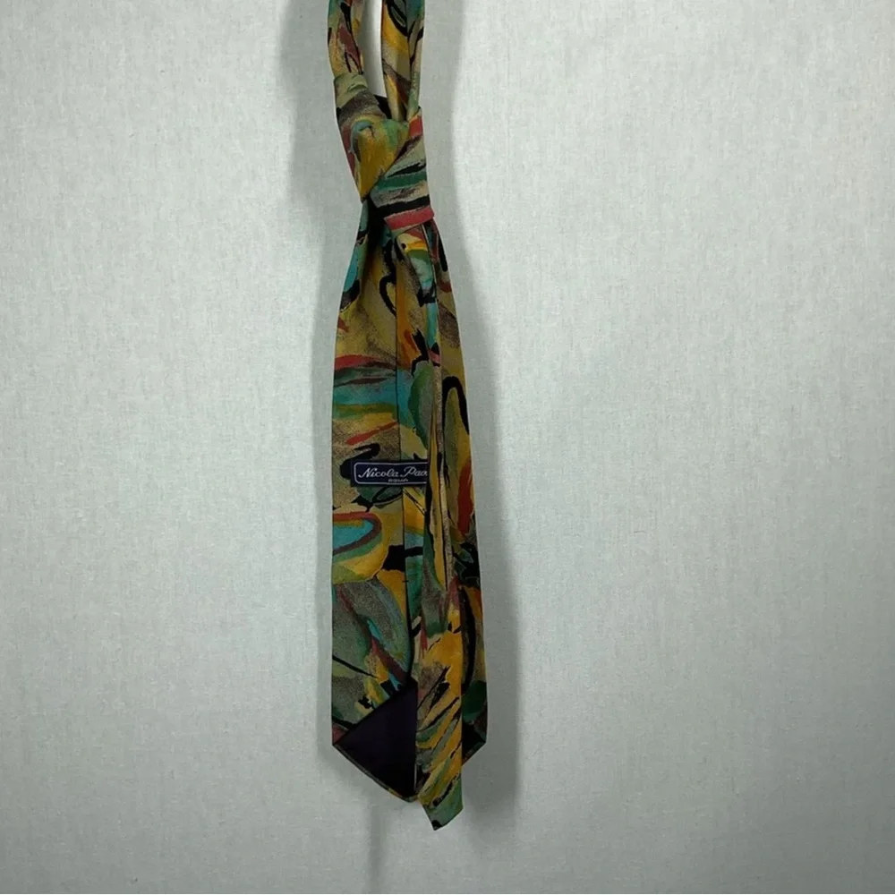 Nicola Paone Roma Abstract Artistic Boho Tie Silk?